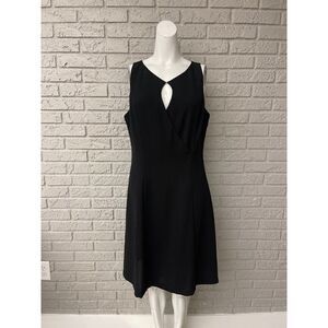 Mario Balthazar Black Sleeveless Front Cut-Out Sheath Dress Size 10 <3